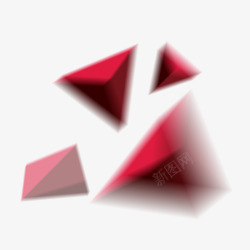 红色炫彩三角节日元素素材