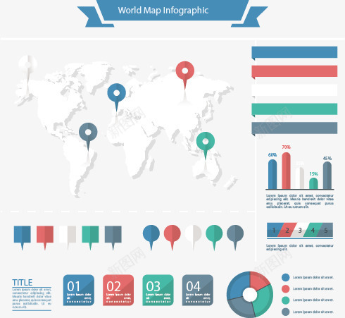 信息图表png免抠素材_新图网 https://ixintu.com PPT 世界地图 信息 商务 图表 多彩 示意图 统计 说明