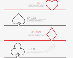 创意扑克花色信息图表矢量图素材