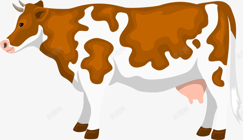 褐色卡通奶牛png免抠素材_新图网 https://ixintu.com 农场 可爱奶牛 牛奶 牧场 装饰图案 褐色奶牛