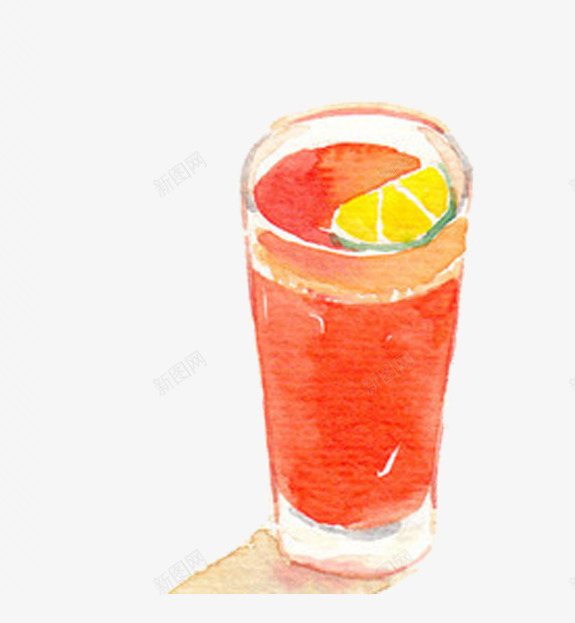 西瓜汁插画png免抠素材_新图网 https://ixintu.com 创意 红色 西瓜汁 饮品