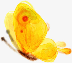 手绘黄色蝴蝶个性海报素材