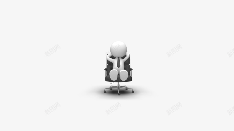 白色小人坐着老板椅png免抠素材_新图网 https://ixintu.com PNG图片 白色小人 立体 老板椅