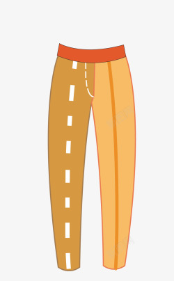 个性裤子png卡通扁平化黄色个性裤子矢量图高清图片