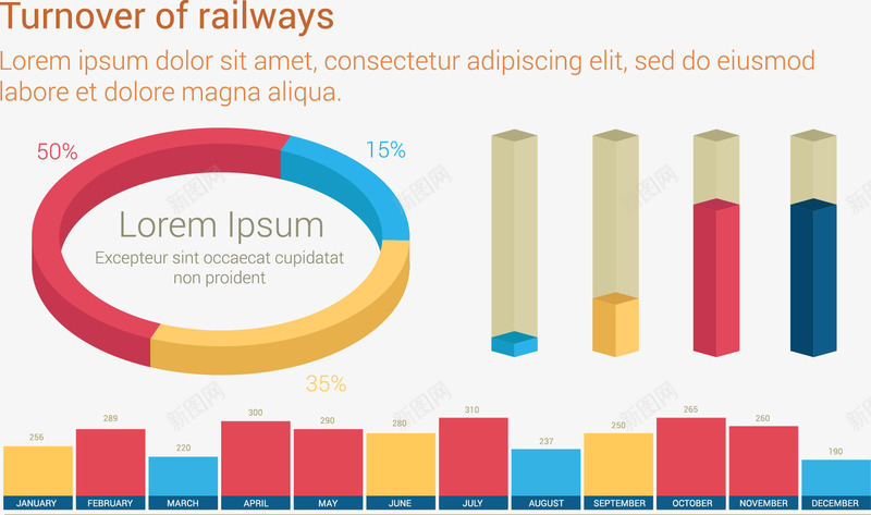 铁路信息图表png免抠素材_新图网 https://ixintu.com PPT信息演示 个性信息图表 分析数据 创意信息图表 彩色数据信息图表