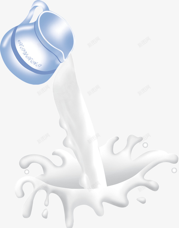 牛奶杯倒牛奶png免抠素材_新图网 https://ixintu.com 效果 液体 牛奶 牛奶杯