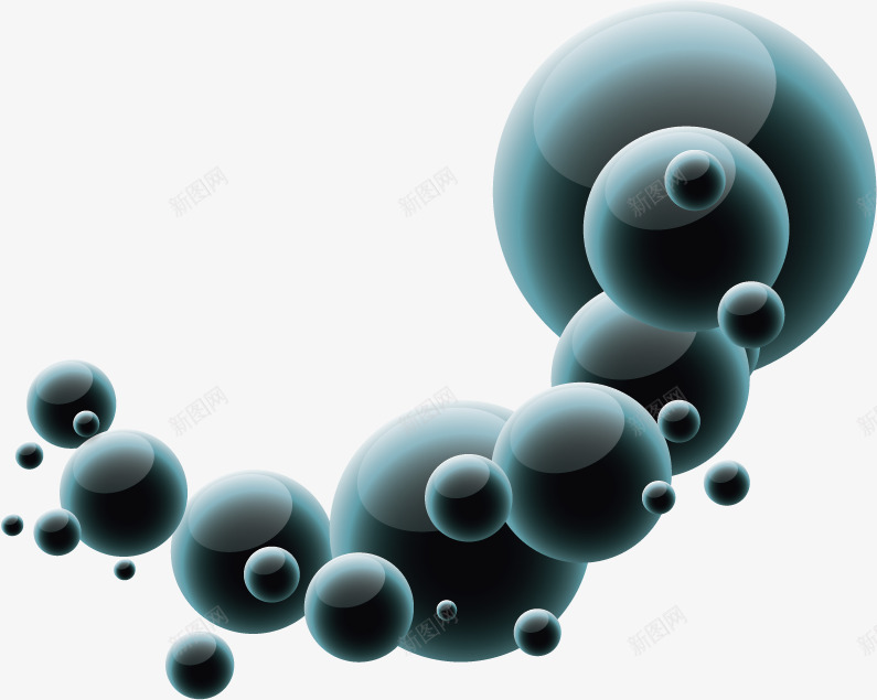 飞散的深蓝色球形体png免抠素材_新图网 https://ixintu.com 个性 创意 时尚 玻璃质感 球体 立体 飞散