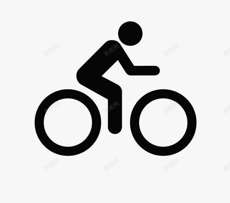 卡通黑色健身房骑自行车标识图标png_新图网 https://ixintu.com 健身房 卡通 标识 骑自行车 黑色