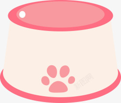 粉色爪子粉色扁平化猫粮盆元素图标高清图片