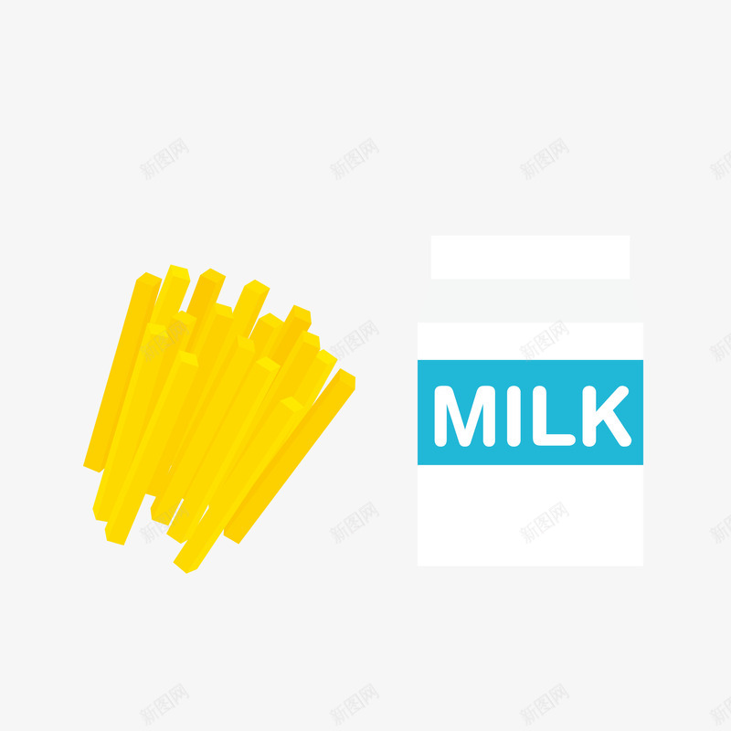 牛奶薯条健康早餐png免抠素材_新图网 https://ixintu.com 健康 早餐 牛奶 营养 薯条