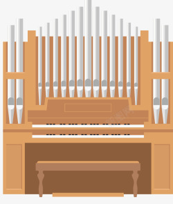 矢量管风琴白色金属铜管管风琴矢量图高清图片