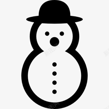 雪人的圆状圆帽图标图标