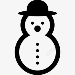 冬天的性格雪人的圆状圆帽图标高清图片