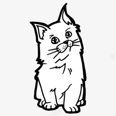 线条猫鼻子图标图标