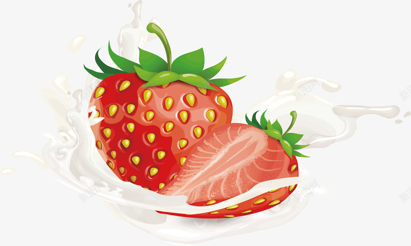 美味草莓牛奶png免抠素材_新图网 https://ixintu.com 水果 牛奶 矢量png 草莓 草莓牛奶 营养健康