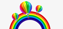 多彩热气球多彩气球彩虹元素高清图片