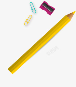 紫色铅笔刀开学季黄色卡通铅笔高清图片