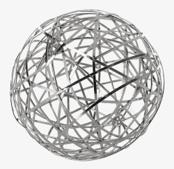 白钢拉丝白钢金属丝镂空球形工艺品高清图片