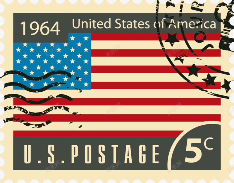 简约多彩邮票图标png_新图网 https://ixintu.com 古典邮票 复古 多彩邮票 水彩 简约邮票 美国图标