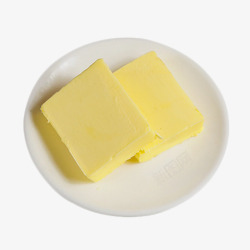 盘子里的两块黄油实物图素材