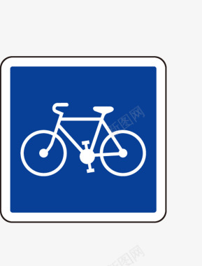 蓝色的自行车标识图标图标