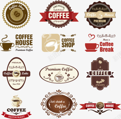 个性咖啡标签图标图标