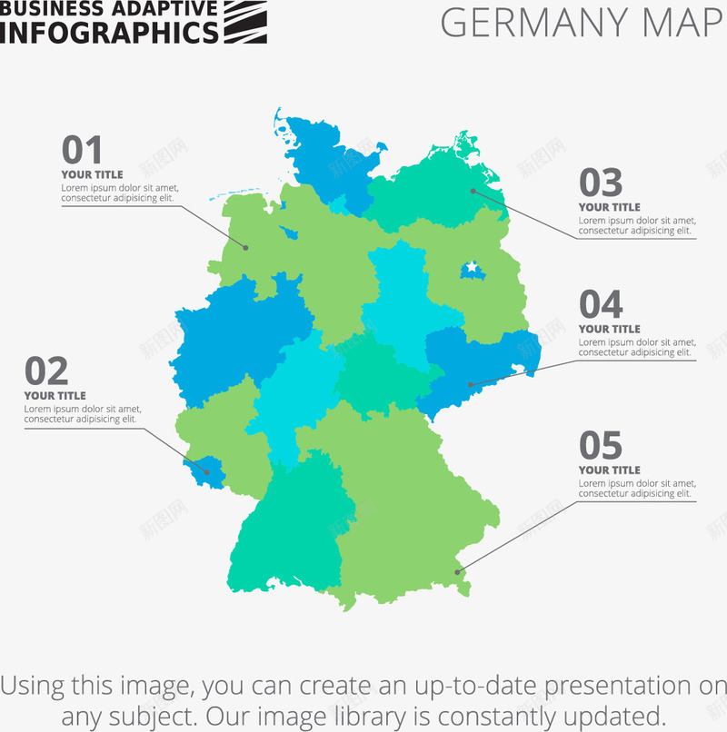 德国地图png免抠素材_新图网 https://ixintu.com 信息图表 免抠png图片素材 免费png图片 商务图表 绿色蓝色