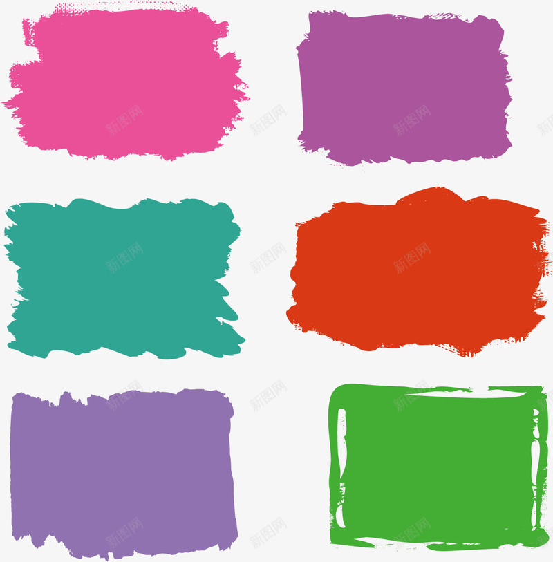 多彩紫色红色绿色油画笔刷png免抠素材_新图网 https://ixintu.com 油画笔刷 笔刷矢量 笔刷素材