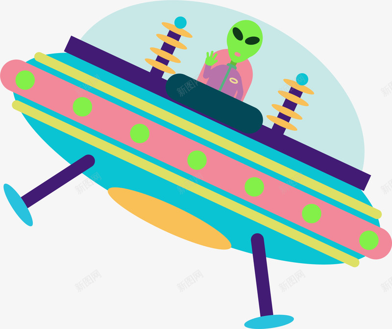 世界航天日开飞碟的外星人png免抠素材_新图网 https://ixintu.com 世界航天日 外星飞船 多彩飞碟 太空飞船 宇宙 开飞碟的外星人