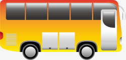 黄色公交车矢量图素材