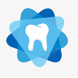 医院logo蓝色系牙齿标识矢量图图标高清图片