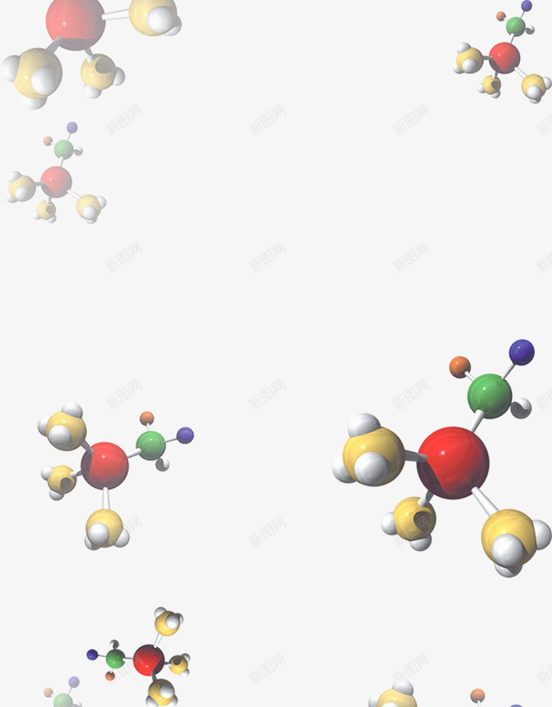 结构分子图png免抠素材_新图网 https://ixintu.com 分子 卡通 多彩 结构 身体分子