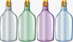彩色玻璃瓶透明玻璃瓶高清图片