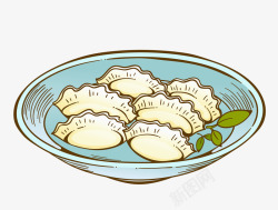 卡通一碗饺子图素材