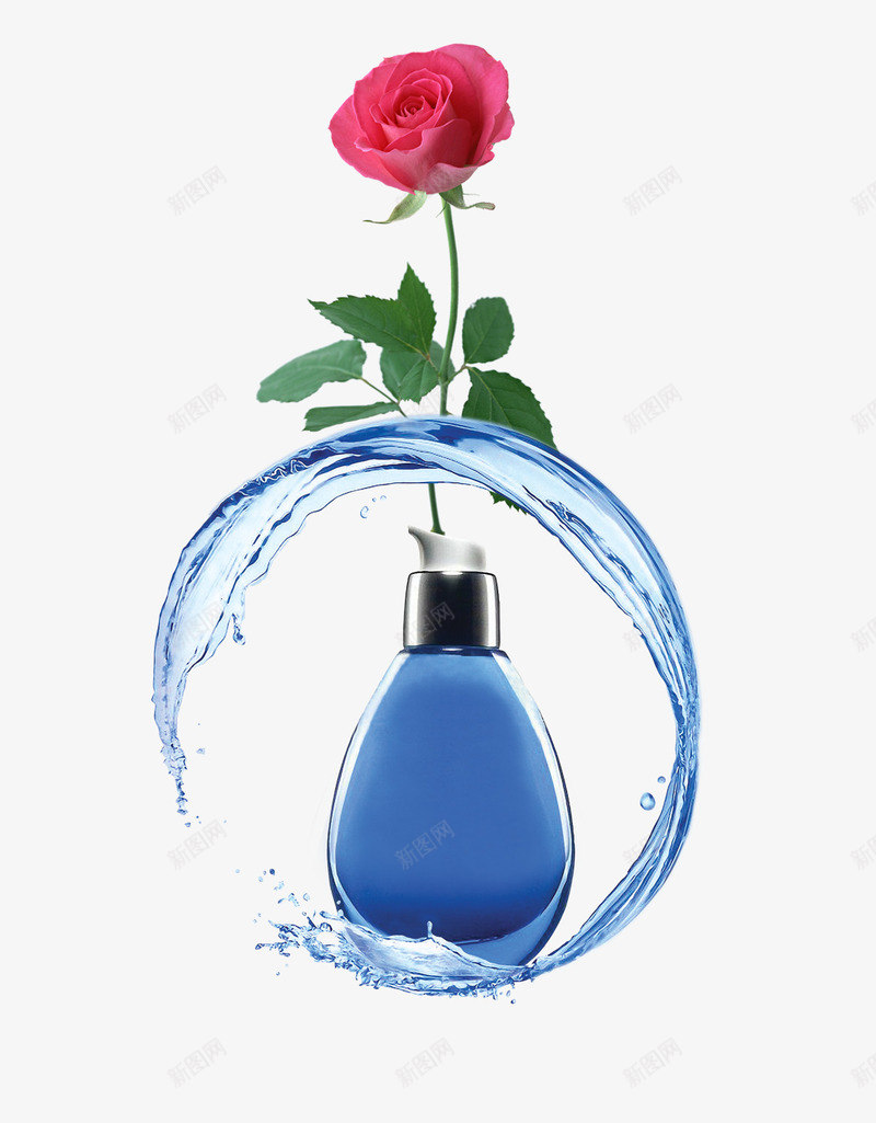 香水广告玫瑰玻璃瓶png免抠素材_新图网 https://ixintu.com 免扣素材 广告设计 玫瑰 玻璃瓶 香水广告