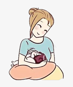 母乳卡通母乳喂养婴儿漫画高清图片