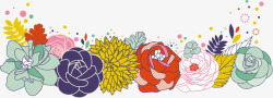 五彩花丛手绘各种花矢量图高清图片