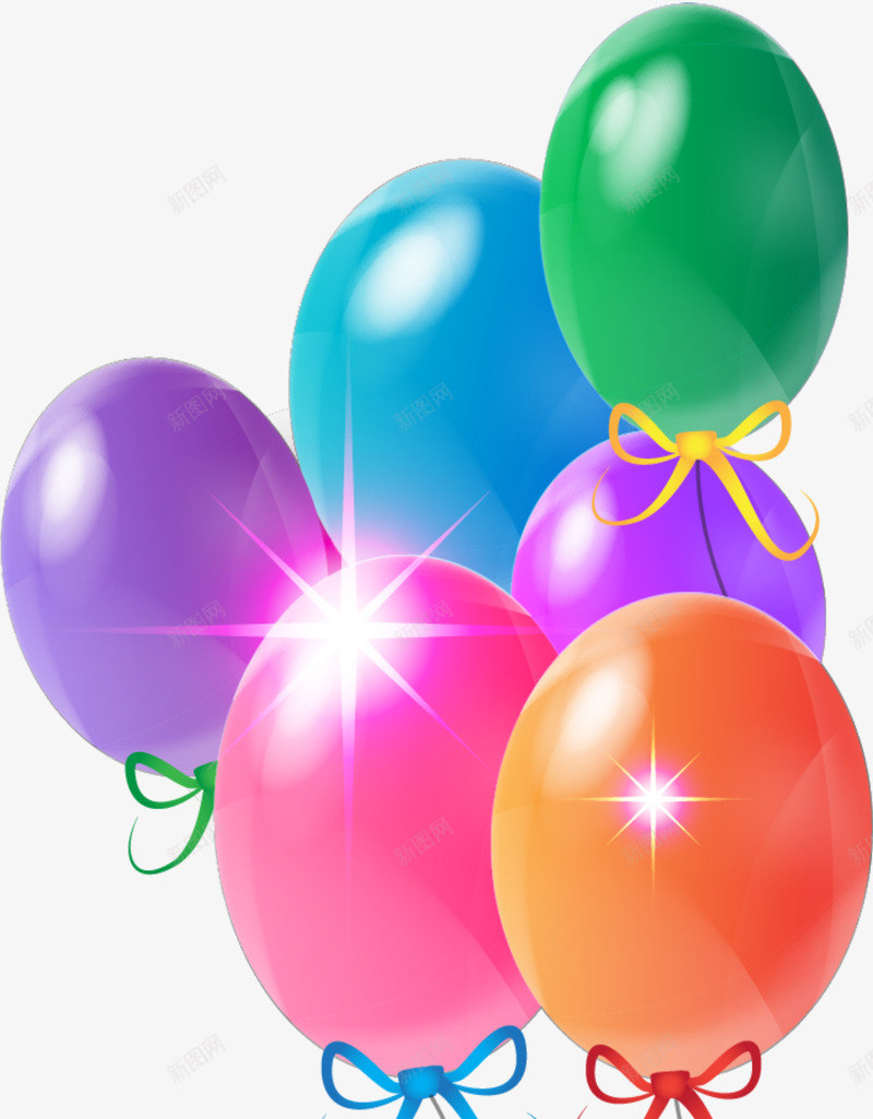 儿童节多彩美丽气球png免抠素材_新图网 https://ixintu.com 一串气球 儿童节 升空的气球 多彩气球 美丽气球 闪光