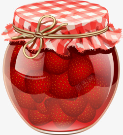 玻璃瓶草莓罐头素材