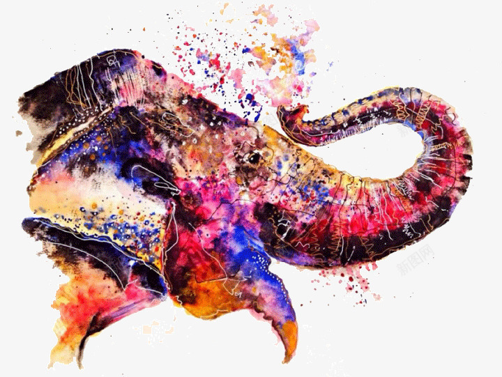创意彩绘大象png免抠素材_新图网 https://ixintu.com 创意 多彩 大象 彩绘 彩色 手绘 插画 艺术 设计