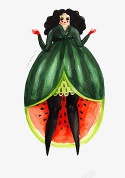 水果王后西瓜女士高清图片
