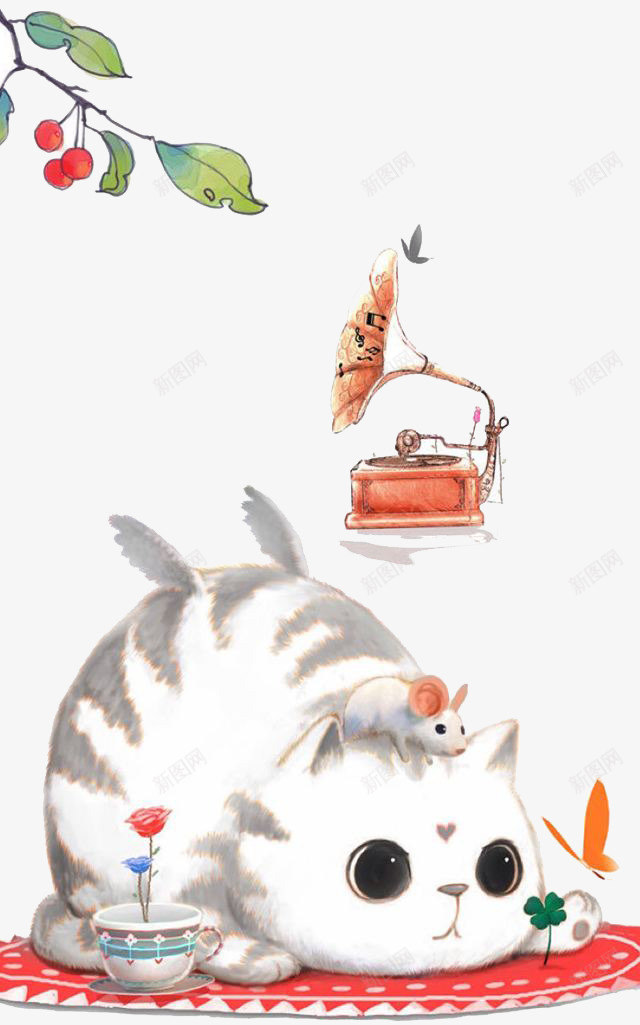 可爱的小猫png免抠素材_新图网 https://ixintu.com 动漫 卡通 可爱 漫画 馋猫