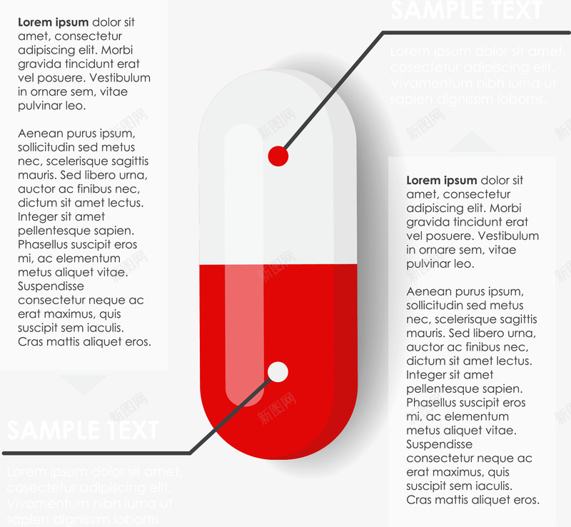 红白相间药丸图表png免抠素材_新图网 https://ixintu.com 信息图表 对比图表 矢量素材 红白色药丸 胶囊