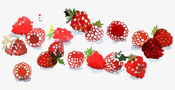 草莓和桑葚png免抠素材_新图网 https://ixintu.com 创意水果 牛奶草莓 红色桑葚 红色草莓