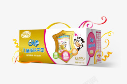 产品礼盒装QQ星儿童成长牛奶高清图片