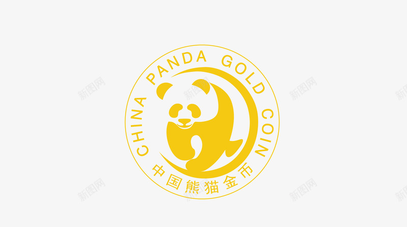 中国金币熊猫logo图案图矢量图图标ai_新图网 https://ixintu.com 图案 小图标 标识标志 熊猫 矢量图
