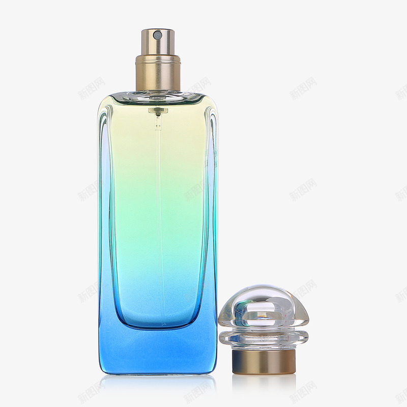 一瓶香水png免抠素材_新图网 https://ixintu.com 产品实物 漂亮香水瓶 蓝色 蓝色渐变瓶子 香水