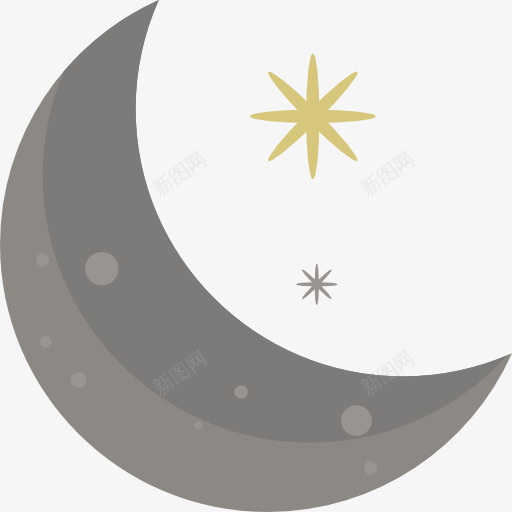 半个月亮图标png_新图网 https://ixintu.com 半月 天文 天气 月亮 月相 气象 自然