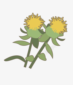 卡通扁平化菊花植物矢量图素材