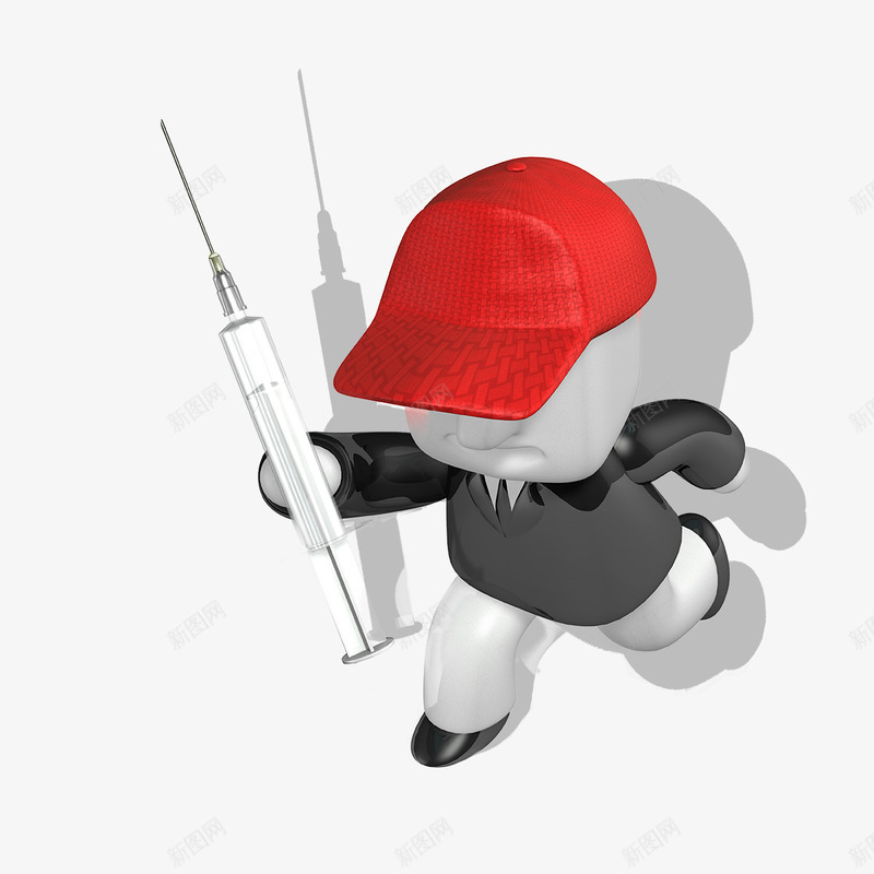 3D小人psd免抠素材_新图网 https://ixintu.com 3D小人 打针的小人 电子商务 白色小人
